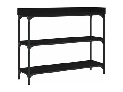 Table console avec étagères noir 100x30x80 cm SOEF75234