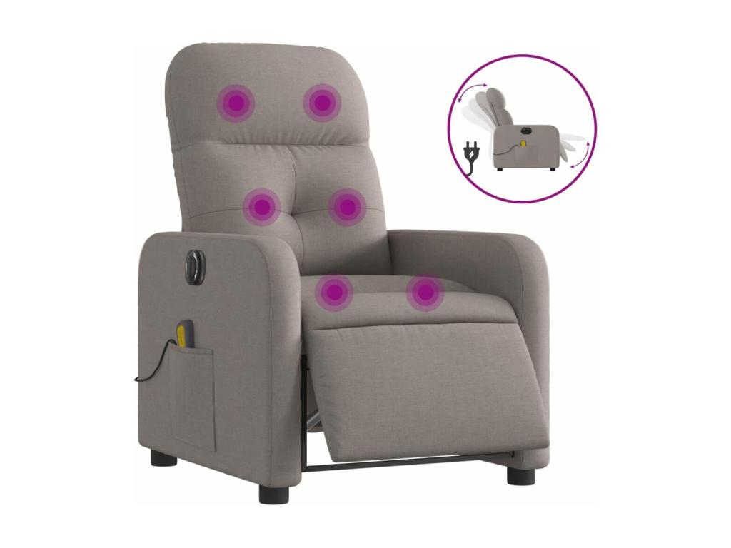 Fauteuil de massage inclinable électrique Artigeo Tissu COFM69904