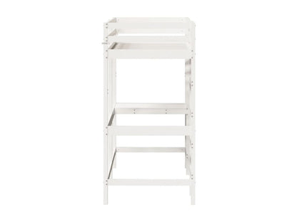 Lit superposé avec bureau blanc 75x190 cm bois de pin massif IKFX87688