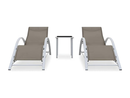 Chaises longues lot de 2 avec table Aluminium Artigeo DRCA18350