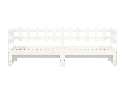 Lit coulissant sans matelas blanc 2x 90x190 cm bois massif UTEL63749