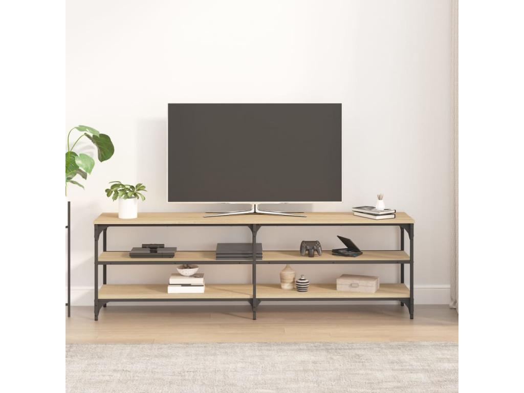 Meuble TV chêne Artigeo 160x30x50 cm bois d'ingénierie QMDX91534