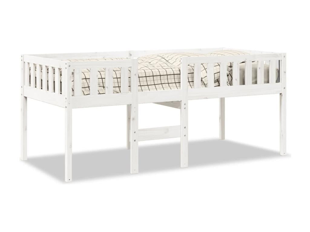 Lit pour enfants sans matelas blanc 90x200cm bois de pin massif EPRU44926