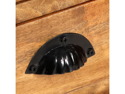 Bibliothèque à 4 étagères avec 6 tiroirs 122x36x181 Manguier BVIY17076