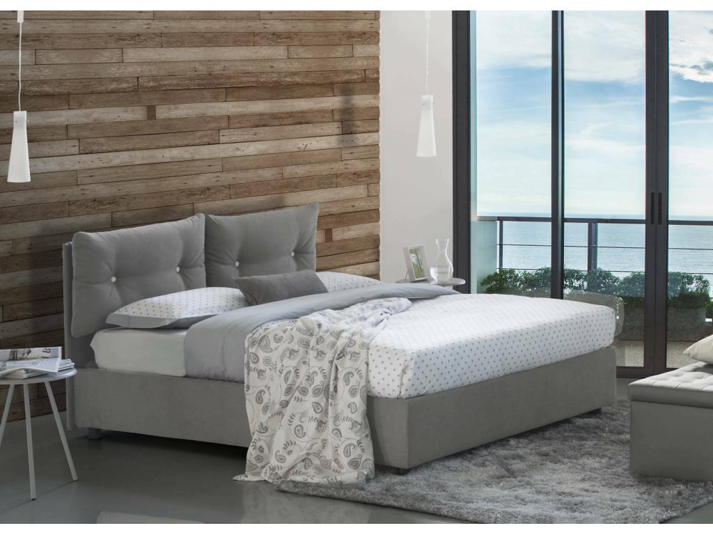 Lit Cosymeub size Cosymeub lit coffre avec revêtement en tissu Made in Italy ouverture frontale adapté pour matelas 120x190 cm gris VYIH19479
