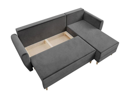 Canapé d'angle Cosymeub 109 Gris Fonction de couchage Boîte de literie 234x139x95cm UIHU35470