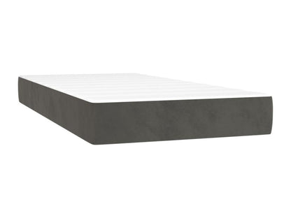 Lit à sommier tapissier et matelas Gris foncé 90x200 cm Velours DWPO83568