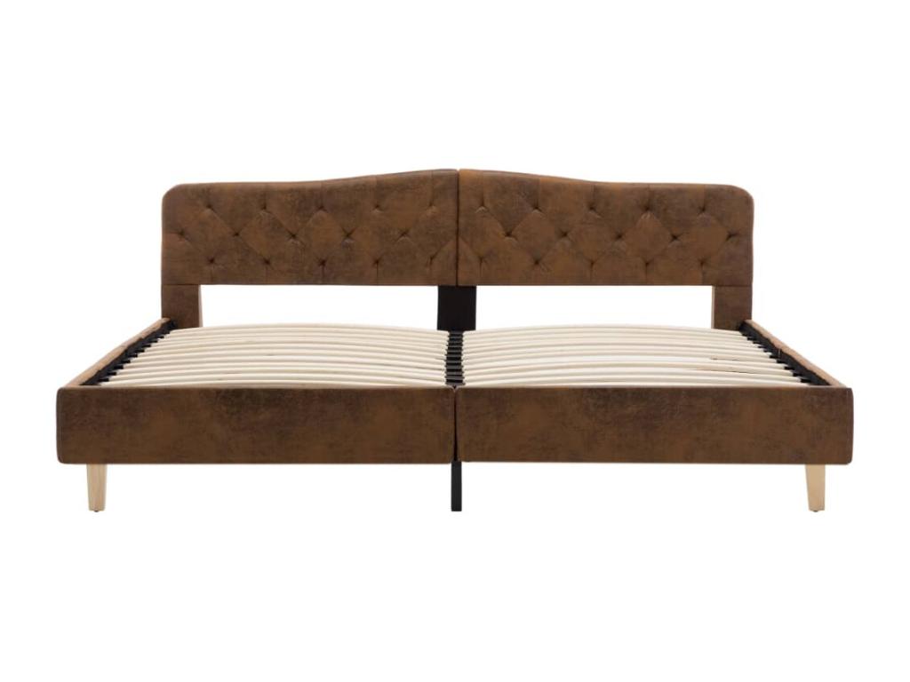 Cadre de lit Marron Similicuir daim 180x200 cm KASC46551