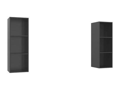 Meubles TV muraux 2 pièces Gris brillant Aggloméré OCWD96357