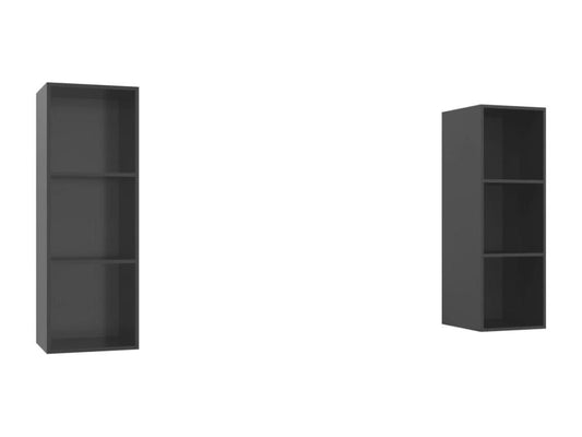 Meubles TV muraux 2 pièces Gris brillant Aggloméré OCWD96357