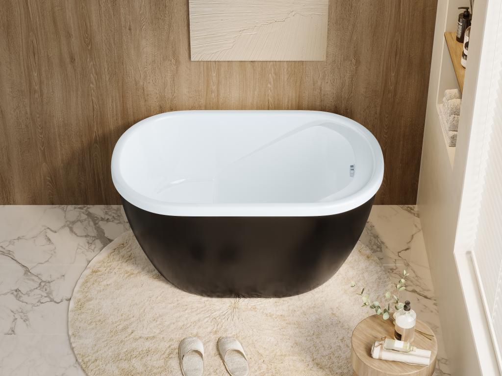 Baignoire sabot - 165 L - 120x75x65 cm - Noire - Artigeo HHCE65833