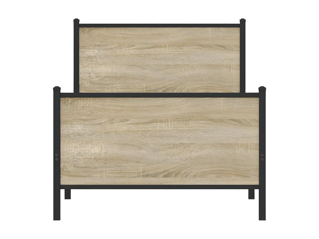 Cadre de lit métal avec tête de lit et pied de lit 75x190 cm BFGT40403