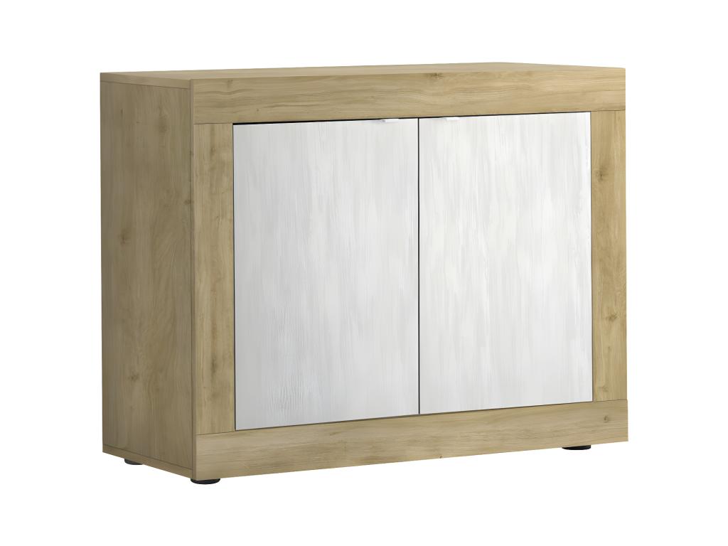Buffet 2 portes Chêne naturel/Blanc neige - Artigeo UFVL16950