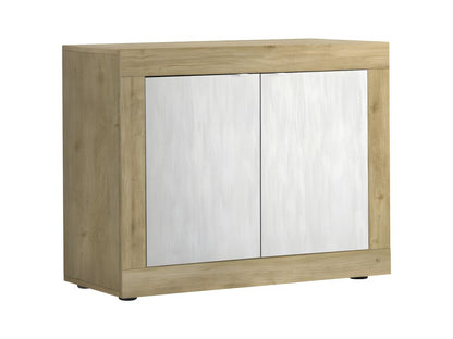 Buffet 2 portes Chêne naturel/Blanc neige - Artigeo UFVL16950