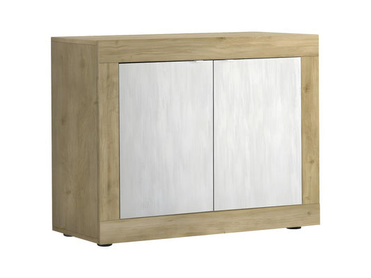 Buffet 2 portes Chêne naturel/Blanc neige - Artigeo UFVL16950