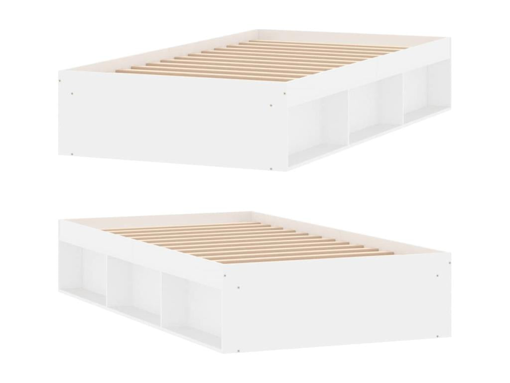 Cadre de lit blanc 100x200 cm LSQD02997