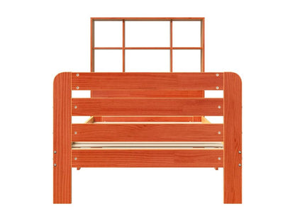 Cadre de lit sans matelas cire marron 90x190 cm bois pin massif BAWU19247