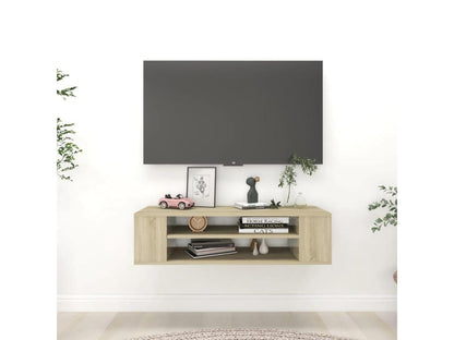 Meuble TV suspendu Chêne Artigeo 100x30x26.5 cm Aggloméré ZFFP08495