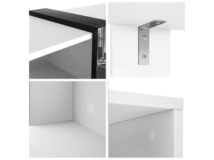 Table Basse Blanche Et Noir Mat lxhxp 110.5x42x56.5 Cm NQIE99391