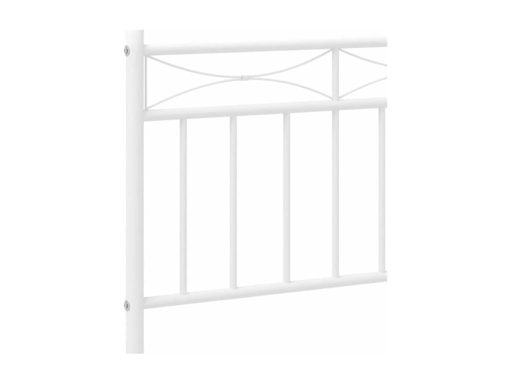 Cadre de lit métal sans matelas avec pied de lit blanc 80x200cm QJBW43122