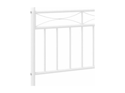 Cadre de lit métal sans matelas avec pied de lit blanc 80x200cm QJBW43122