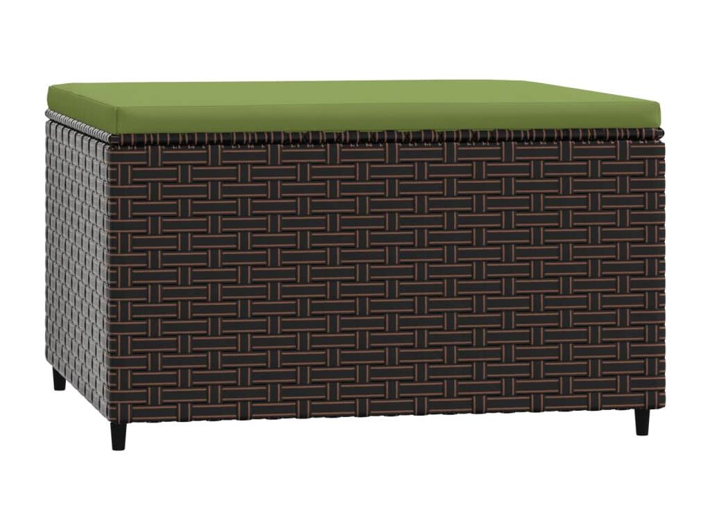 Repose-pied de jardin avec coussin marron résine tressée IUTP67293