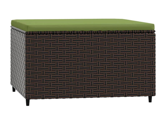 Repose-pied de jardin avec coussin marron résine tressée IUTP67293