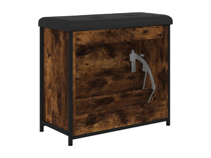 Banc à chaussures avec tiroir rabattable chêne fumé 62x32x56 WZMX95667