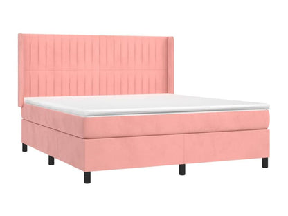 Sommier à Artigeo de lit matelas et LED Rose 160x200 cm Velours RWCS34024
