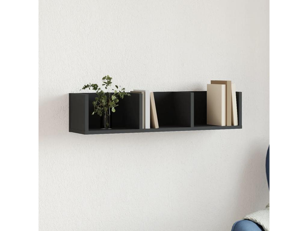 Armoire murale noir 75x18x16.5 bois d'ingénierie MDAB05847