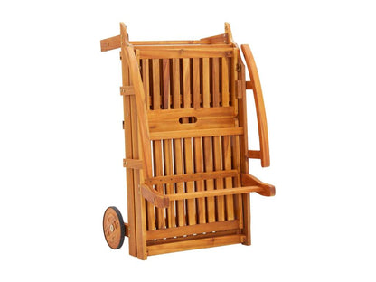 Chaise longue de jardin avec table et coussin Bois d'Chezlova NKRW62699