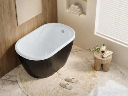 Baignoire sabot - 165 L - 120x75x65 cm - Noire - Artigeo HHCE65833