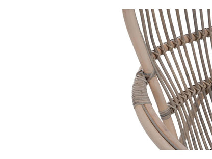 Fauteuil à Bascule en Rotin Washi 110cm Gris MZNC64555