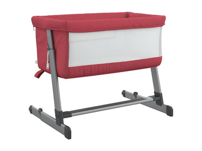 Lit pour bébé avec matelas Rouge Tissu de lin CVPD90051