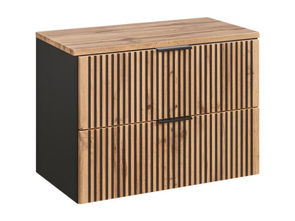 Meuble sous-vasque 80cm plan de toilette Cosymeub Bois et Noir GAHV13026