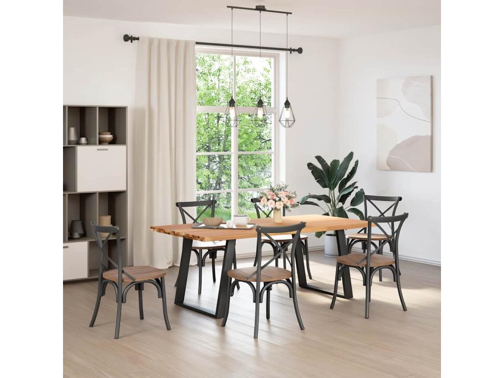 Table à manger marron clair 200x100x74 cm bois de chêne massif RDVZ63980