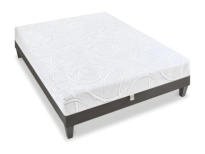 Cosymeub - Ensemble EUPRAXIE 140x190 cm - Matelas Mémoire de forme Sommier Bois AVVS41514