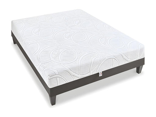 Cosymeub - Ensemble EUPRAXIE 140x190 cm - Matelas Mémoire de forme Sommier Bois AVVS41514