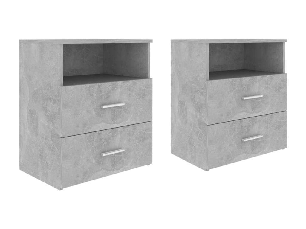 Tables de chevet 2 pièces Gris béton 50x32x60 cm ENLQ77799