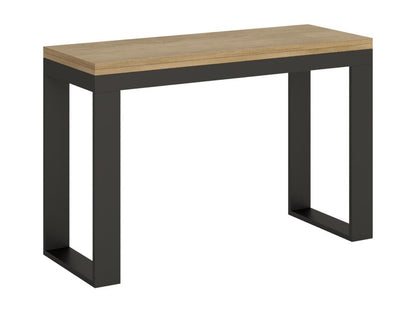 Table extensible portefeuille 120/200x45/90 cm Tecno Double Chêne Nature cadre Anthracite PHQX98608