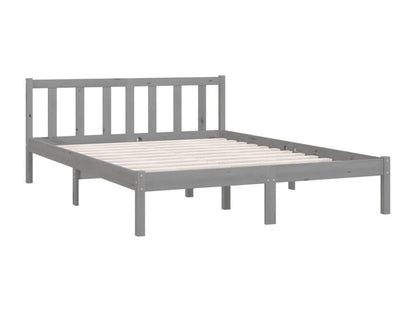 Cadre de lit Gris Bois de pin massif 150x200 cm Très grand QBFI12019