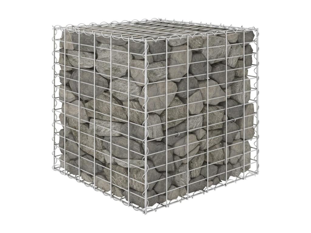 Lit surélevé Chezlova à gabion Fil d'acier 60x60x60 cm NDFU56601