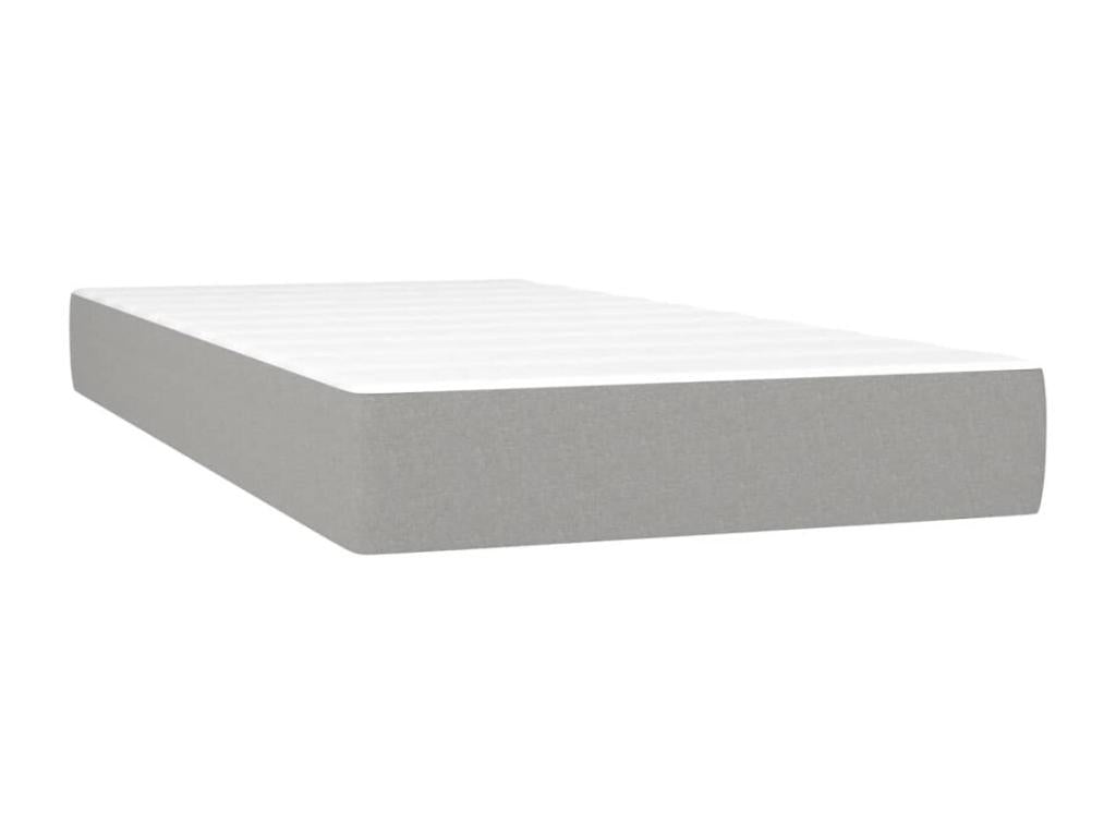 Lit à sommier tapissier avec matelas Gris clair 80x200 cm Tissu BSFP48792