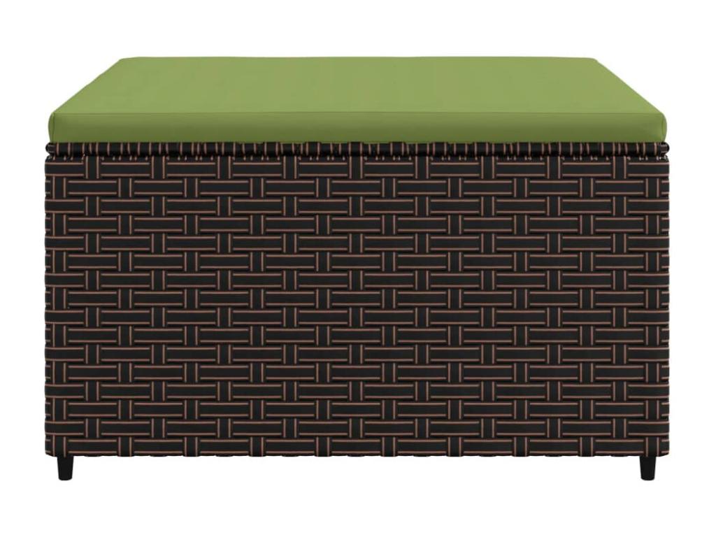 Repose-pied de jardin avec coussin marron résine tressée IUTP67293