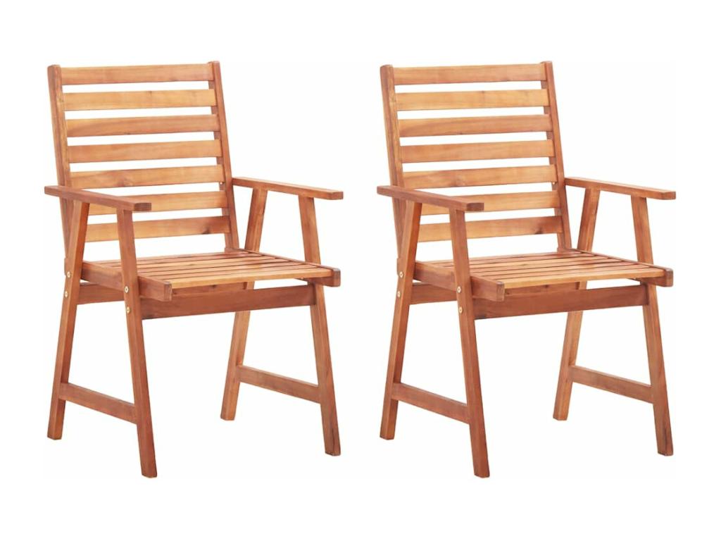 Chaises à manger d'extérieur lot de 2 et coussins Artigeo massif MWRY03754