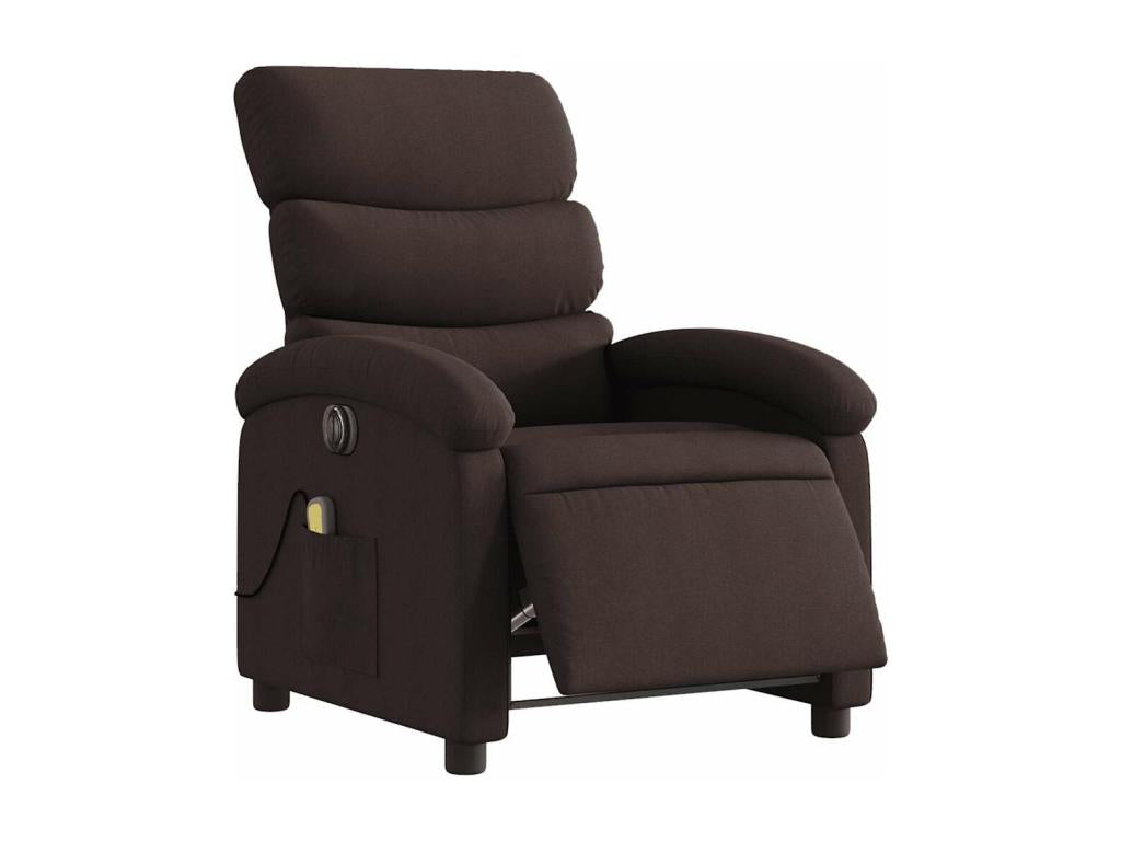 Fauteuil massant inclinable électrique Marron foncé Tissu USNU42766