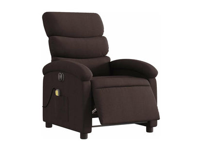 Fauteuil massant inclinable électrique Marron foncé Tissu USNU42766