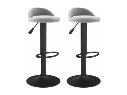 Tabourets de bar 2 pcs Gris clair Velours 10 QNSI07557