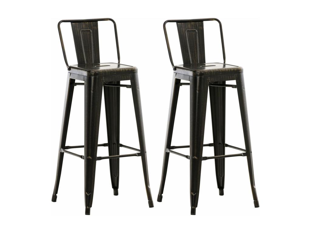 Lot de 2 tabourets métal argentée 44x43x96 cm TDB10136 VRRG67748