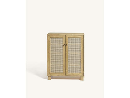 Meuble à chaussures avec portes en rotin en couleur naturel 120 cm HAYDÉ XCUE64548